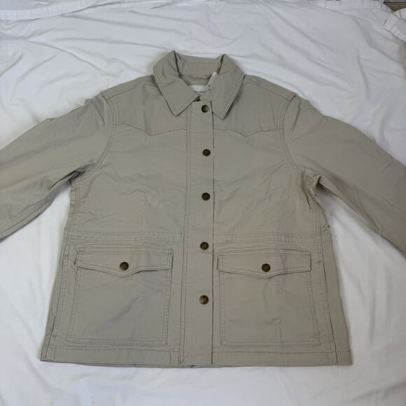 2025 BANANA REPUBLIC Wmn L Classic Twill 4 Pocket Utility Button Jacket Twill - Picture 6 of 16